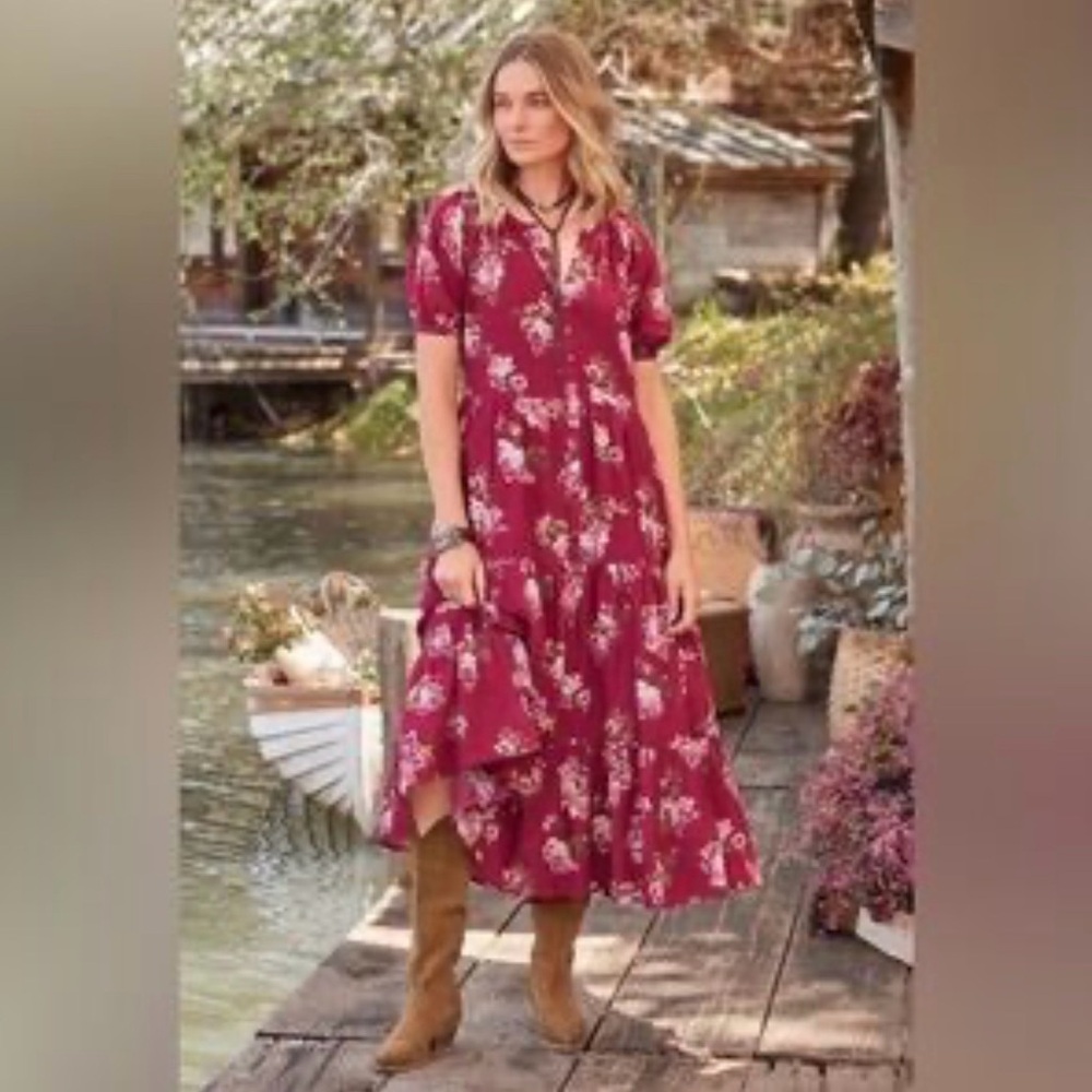 Sundance Marnie Midi Dress Women’s S Boho Romantic Prairie Easter -Oversized